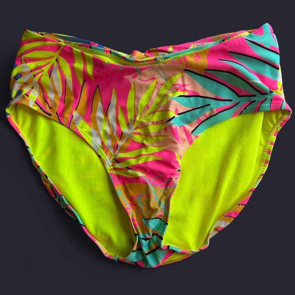 Neon Floral No Boundaries Large Bikini Bottoms